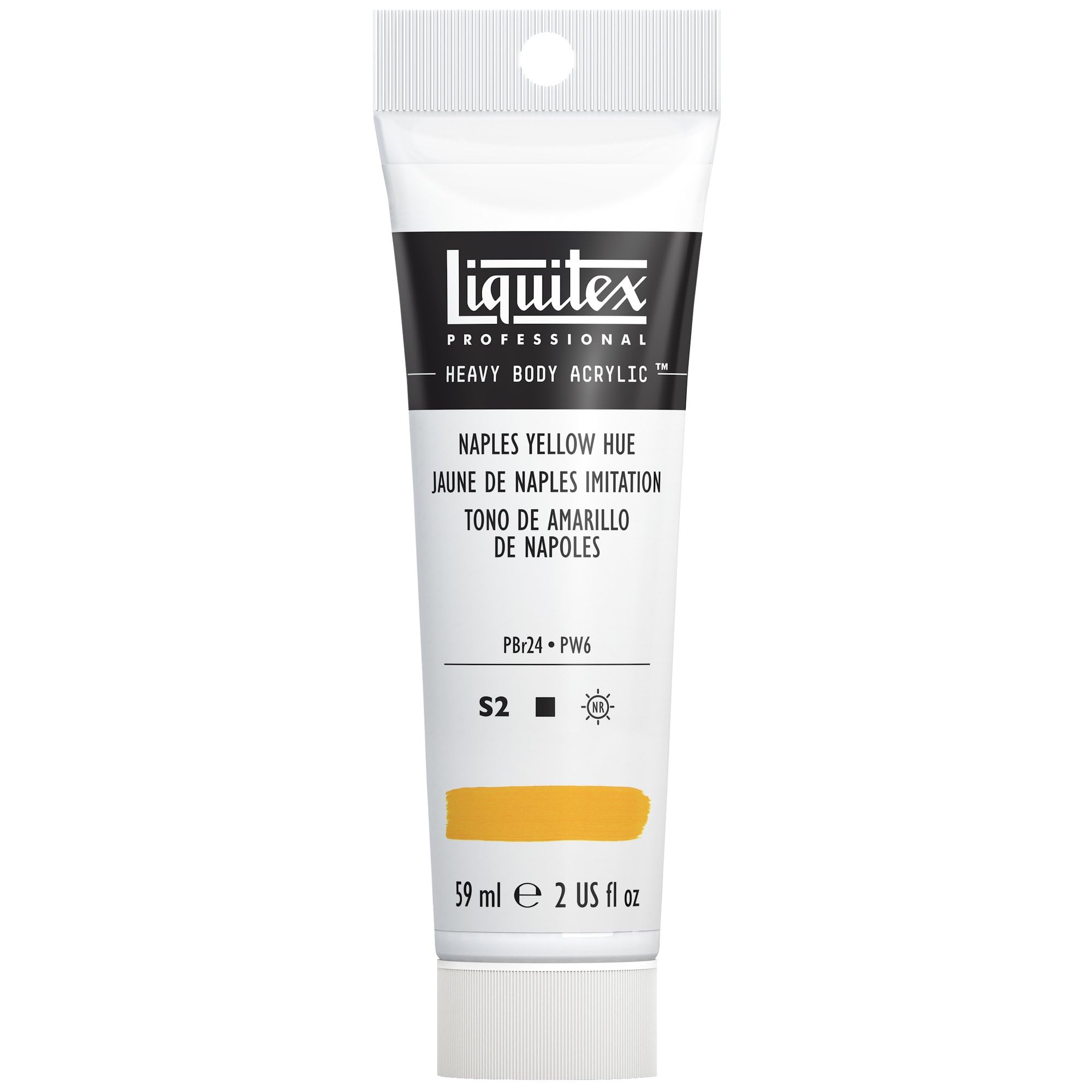 Liquitex 1045601 Professional Heavy Body Acrylfarbe in Künstlerqualität mit ausgezeichneter Lichtechtheit in buttriger Konsistenz, 59ml Tube - Neapelgelb Imit.