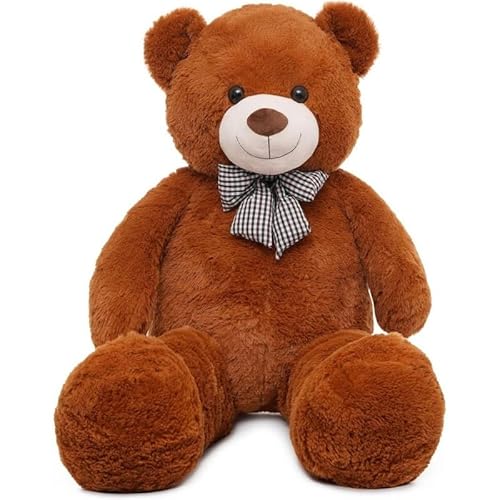 Giant Teddy Bear 4 Feet Big Brown Stuffed Animal Stuffed Bears, Valentines Teddy Bear Gift for Women Girlfriend Boyfriend, Soft Lifesize Bear Plush fo