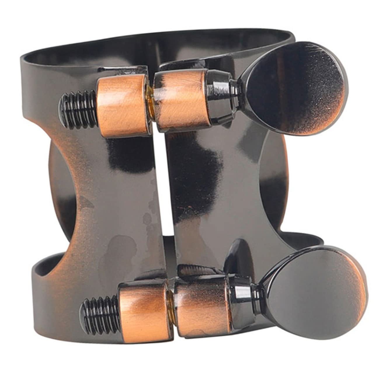 Toddmomy Brass Clarinet Metal Clamp Reed Clips Ligature Clip for Wind Instrument Parts (yellow)