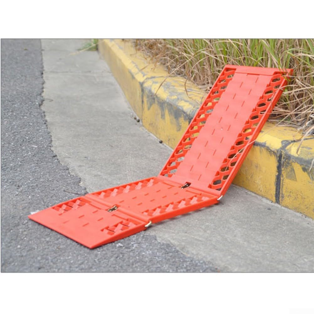 ABS Ausfahrhilfe für Auto 30x18x30cm Rutschfeste Platte zur Steigerung der Traktion bei Schnee Schlamm und Sand Schnelle Montage Ohne Lackbeschädigung Robust Verformungsbeständig(1 pair of oranges)