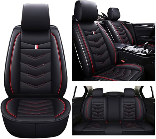 Axflong Juego completo de fundas de asiento de vehículo, para Dodge Charger 2002-2022, de cuero, impermeables, para bolsas de aire (estándar, negro