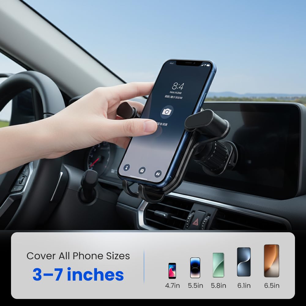 PVZXR Air Vent Car Phone Mount Holder 2026 New Wider Clamp Metal Hook Car Phone Holder Vent Thick — view 7