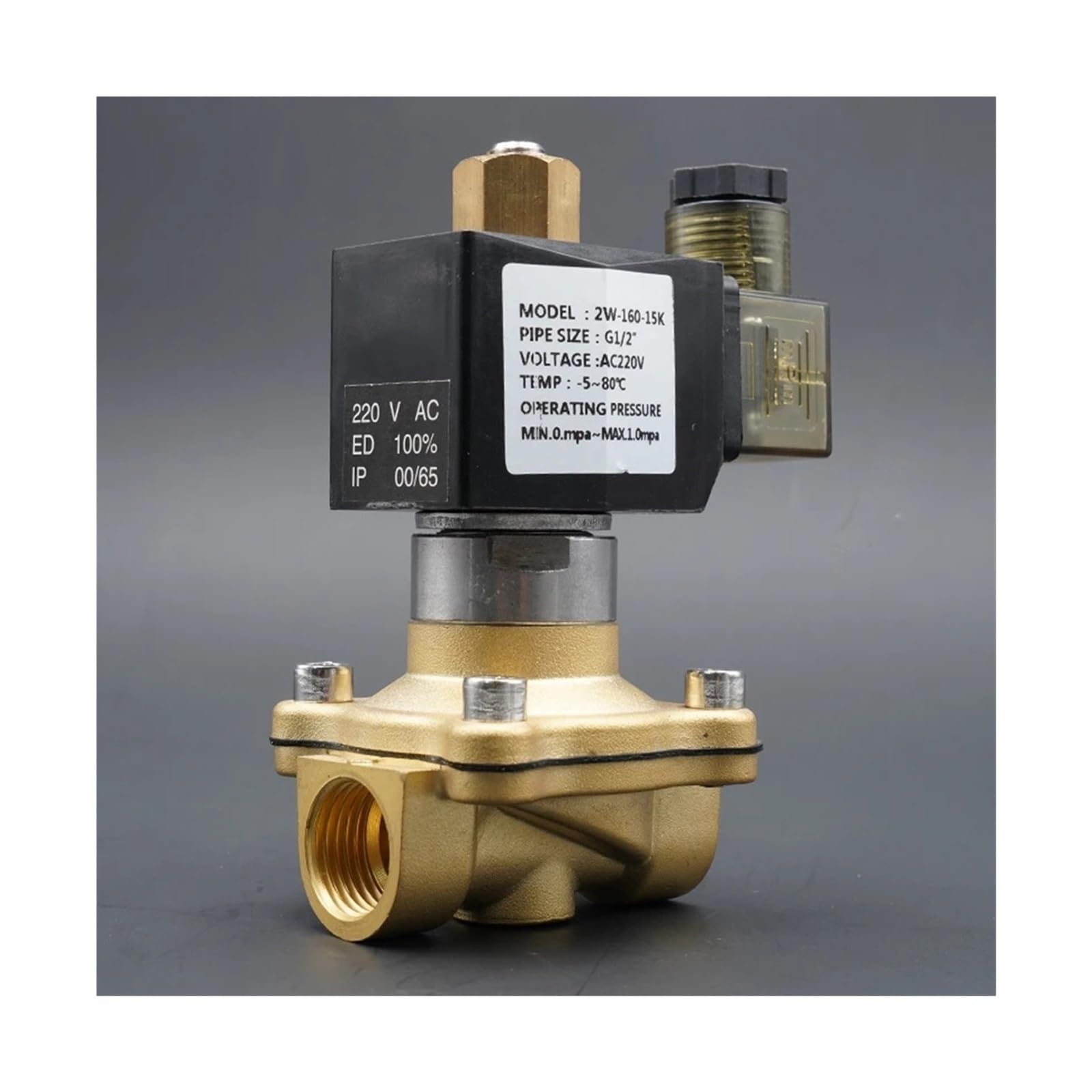 Électrovanne normalement ouverte 1/4 laiton 24V DC pour électrovanne eau