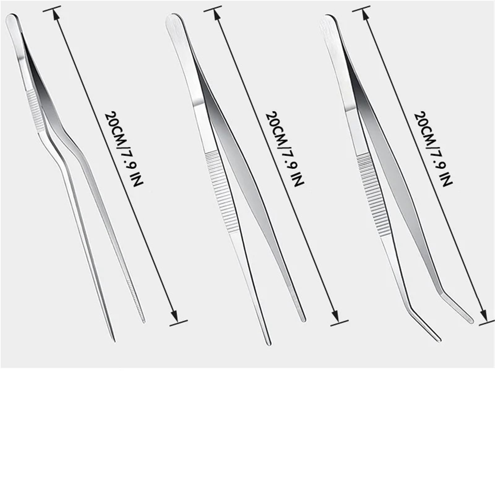 Pinzette Küche 5-teiliges Pinzetten-Set aus Edelstahl for Lebensmittel, Kochzangen, Pinzetten for Grillen, Backen, Salat, Steak, Buffet – Küchenwerkzeuge
