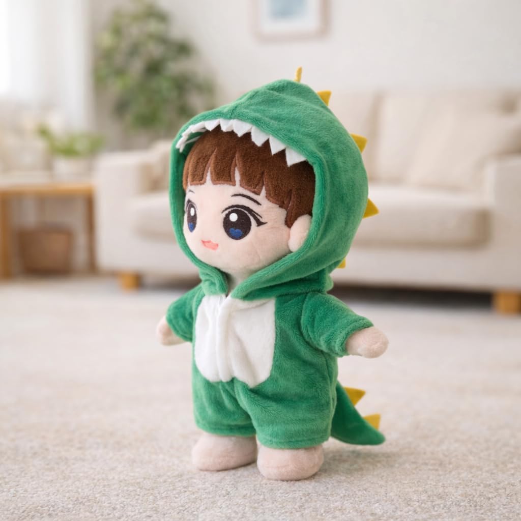 20cm / 8in / 7.8in Plush Doll Clothes. Make Your Doll Look Stylish and Cute. Clothes Only. Plush Doll is Not Included (Dinosaur Outfit)