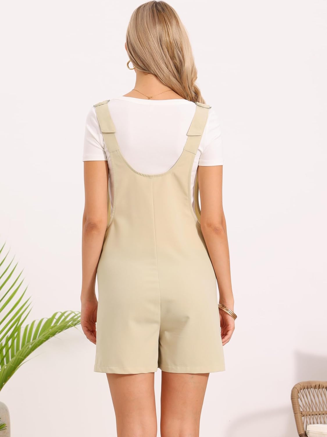 Allegra K Casual Rompers for Women Summer Adjustable Straps Shorts Overalls Loose Jumpsuit 2026 Beach Vacation Outfits - Image 3