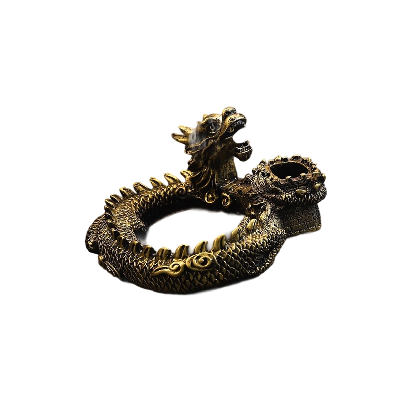 Qusinfc Dragon Resin Ashtray Traditional Chinese Art Decor for Home, Desk, Tea Ceremony, Multifunctional Decorative Accessories Resin Dragon Ashtray