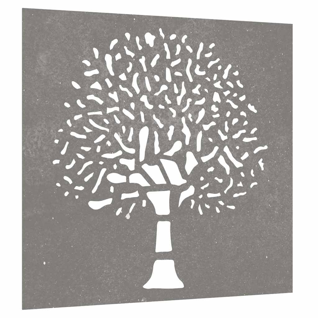 vidaXL Décoration murale jardin 55x55 cm acier corten design d'arbre