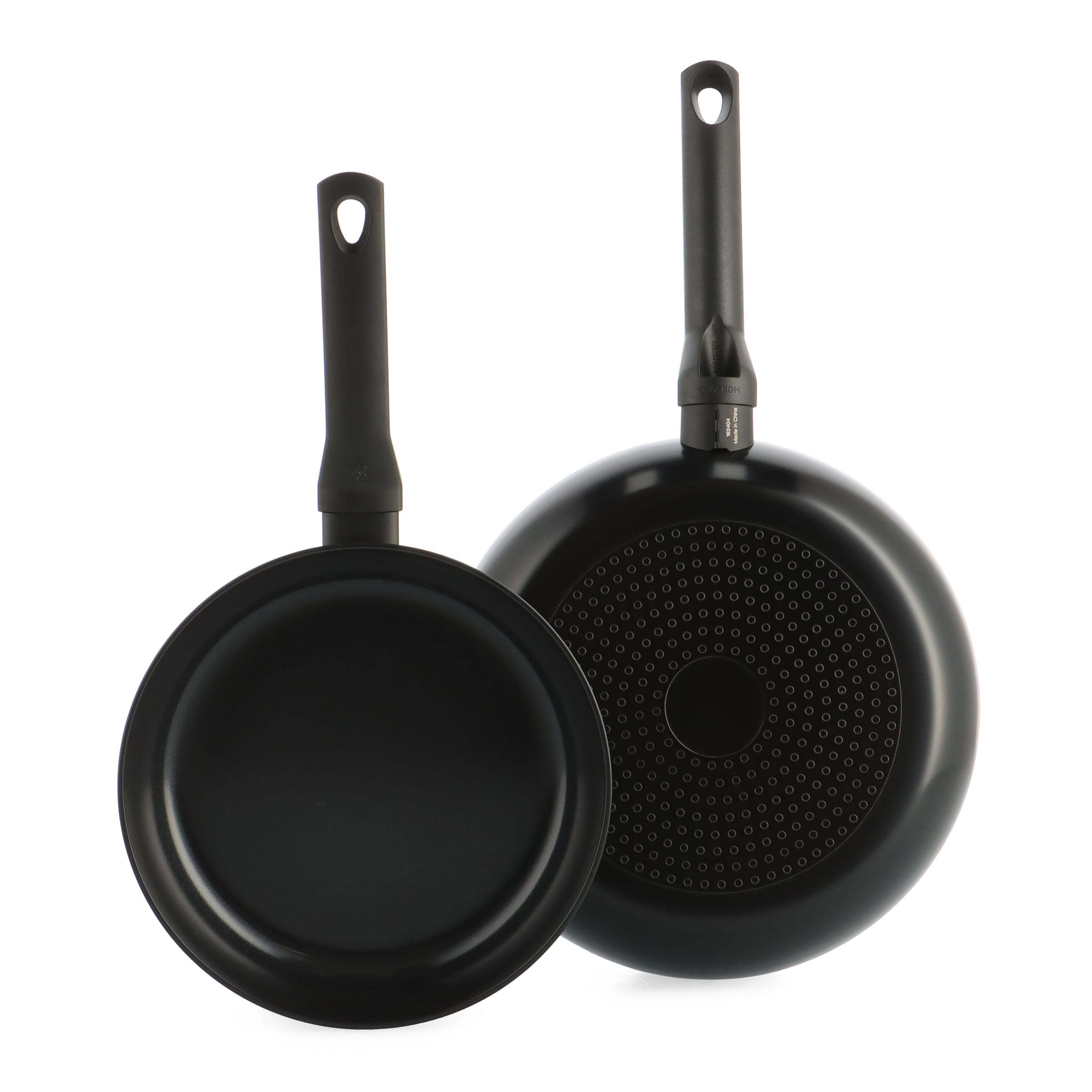 BK Enjoy - Juego de sartenes antiadherentes de cerámica, 2 piezas, diámetro 24/28 cm, sin PFAS, sartén de inducción, apta para horno hasta 160 °C, apto para lavavajillas, calentamiento rápido, asas de
