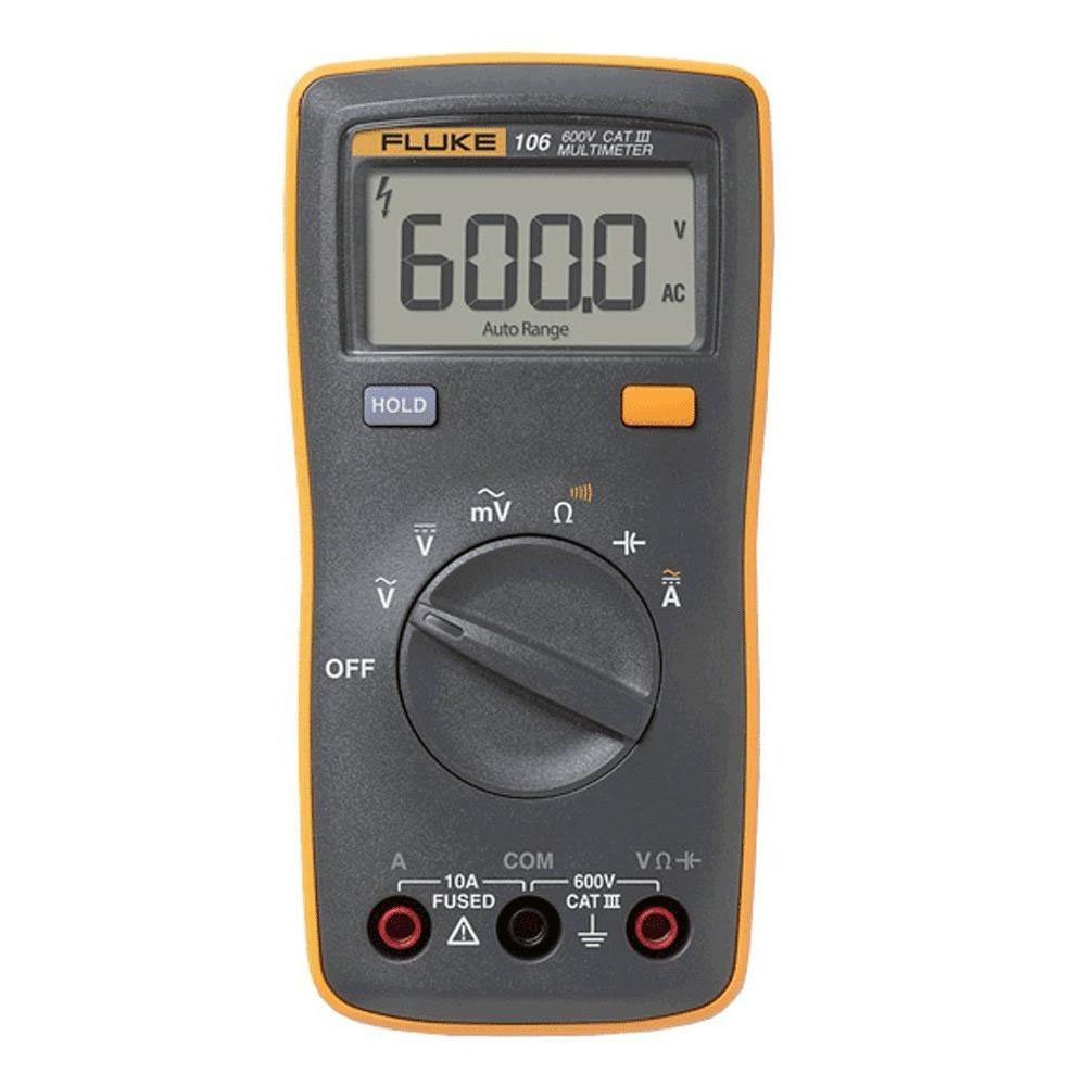 Fluke 106 Palm-sized Digital Multimeter Voltmeter 6000 Counts AC/DC Current Frequency Measurement Voltage Handheld Ohm Tester Wide Voltage Range Accurate LCD Display