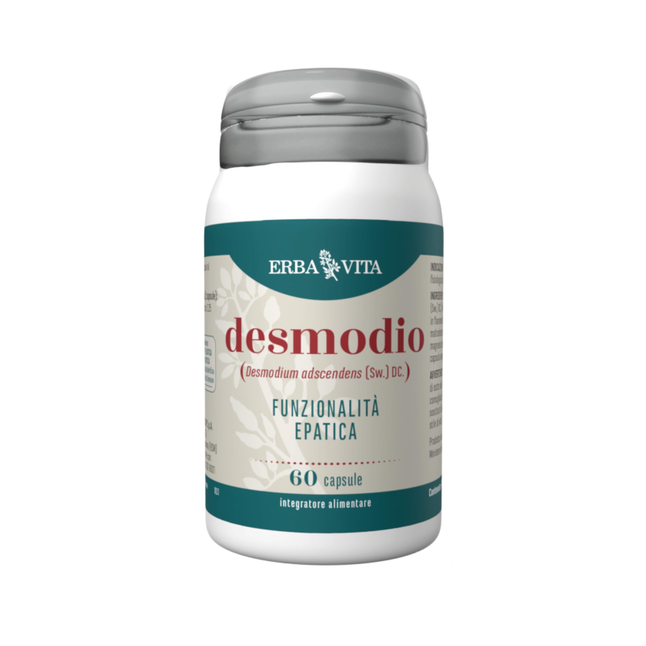 ERBA VITA Integratore Alimentare di Desmodio - 60 Capsule - È utile alla depurazione e detossificazione del fegato