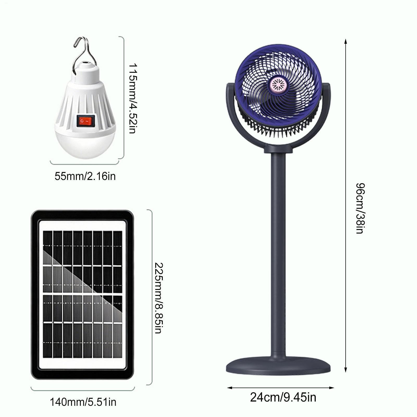 Ventilador Vertical Alimentado Con Energía Solar Silencioso, Recargable Por | Ventilador Solar De Suelo Vertical Para Dormitorio Oficina Camping Jardín Balcón Patio