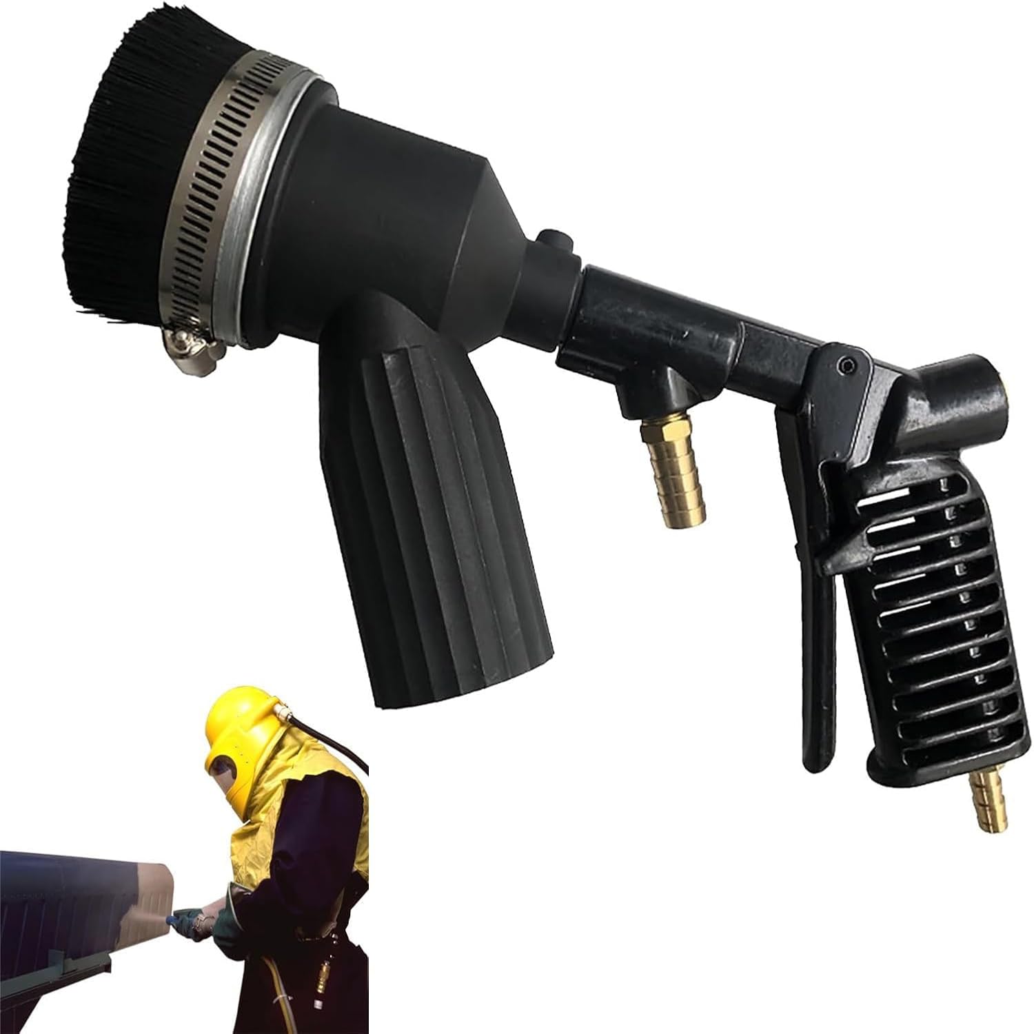Chorreadora de arena portátil, kit de chorro de arena con tanque reciclador de 28 galones, incluye accesorios de boquilla cerámica, para la industria electrónica, ferretería y limpieza de pintura.