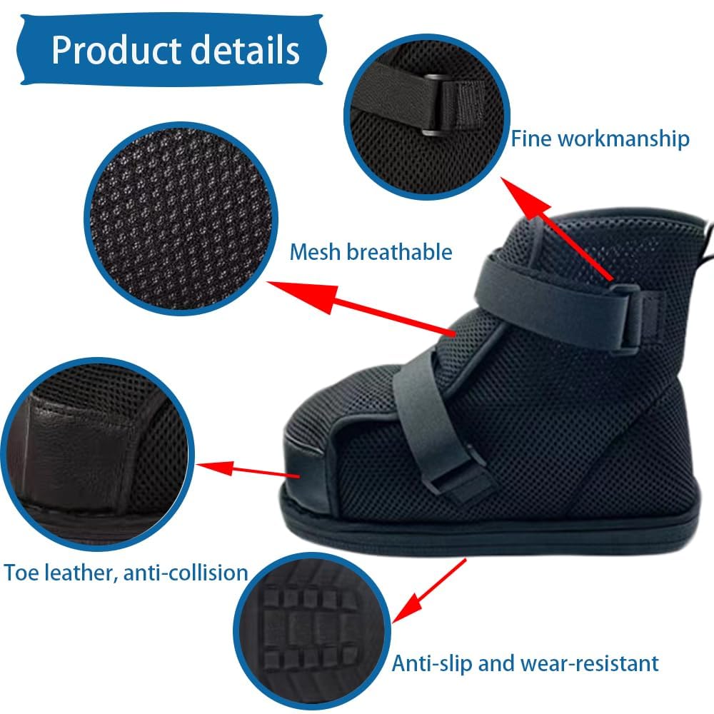 Scarponi da Passeggio Regolabili Copriscarpe per Recupero, Scarpe Post operatorie Traspiranti, Stivale Medico con Velcro, Scarpa Ortopedica per Post-operatorio,XL