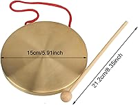 Vista 4 de Yibuy 5.906 in Instrumentos de latón Platillos de cobre Opera Gong con Ronda Play Hammer Drumstick