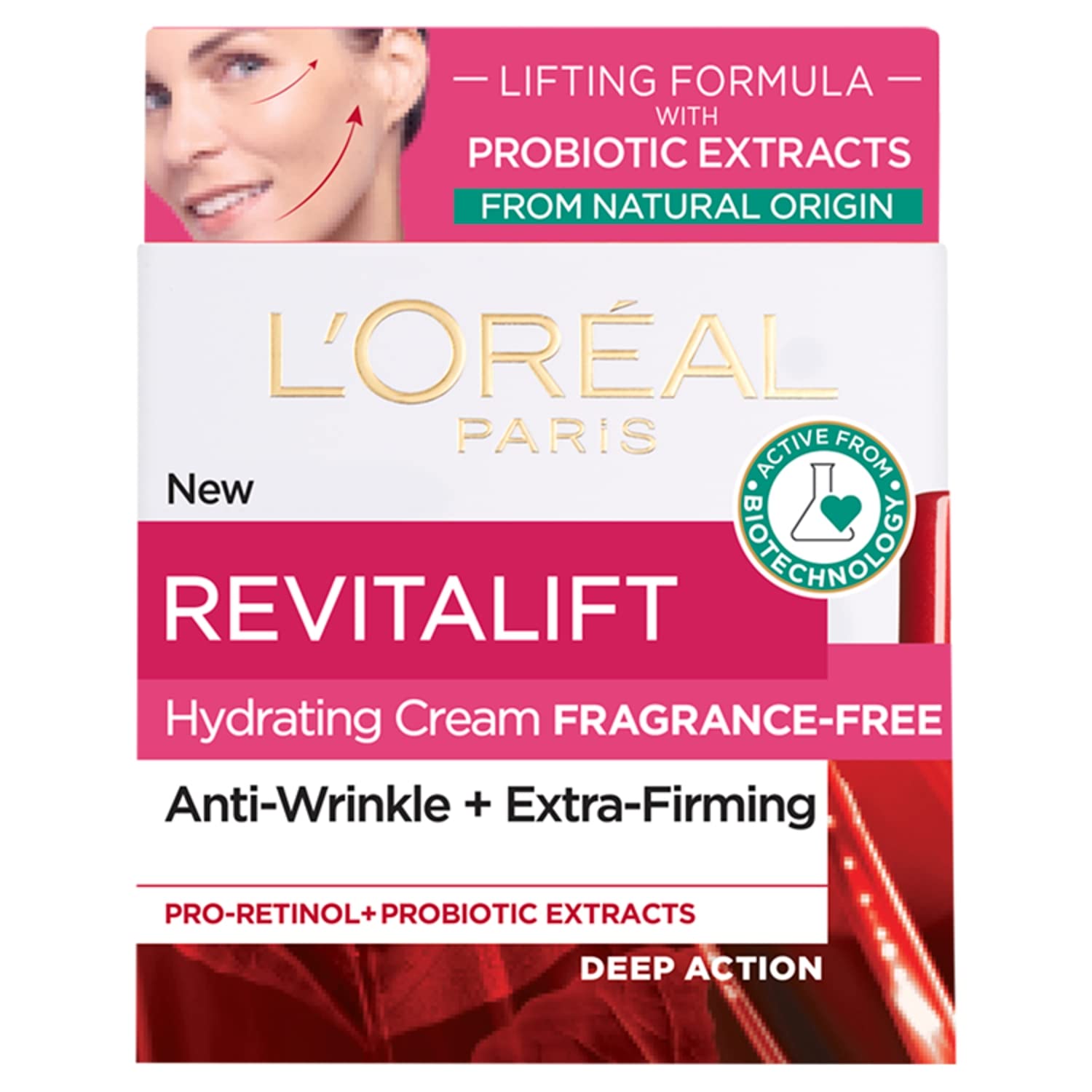 L'ORÉAL Paris Revitalift Fragrance Free Lifting Day Cream With Natural Probiotic Extracts 50Ml