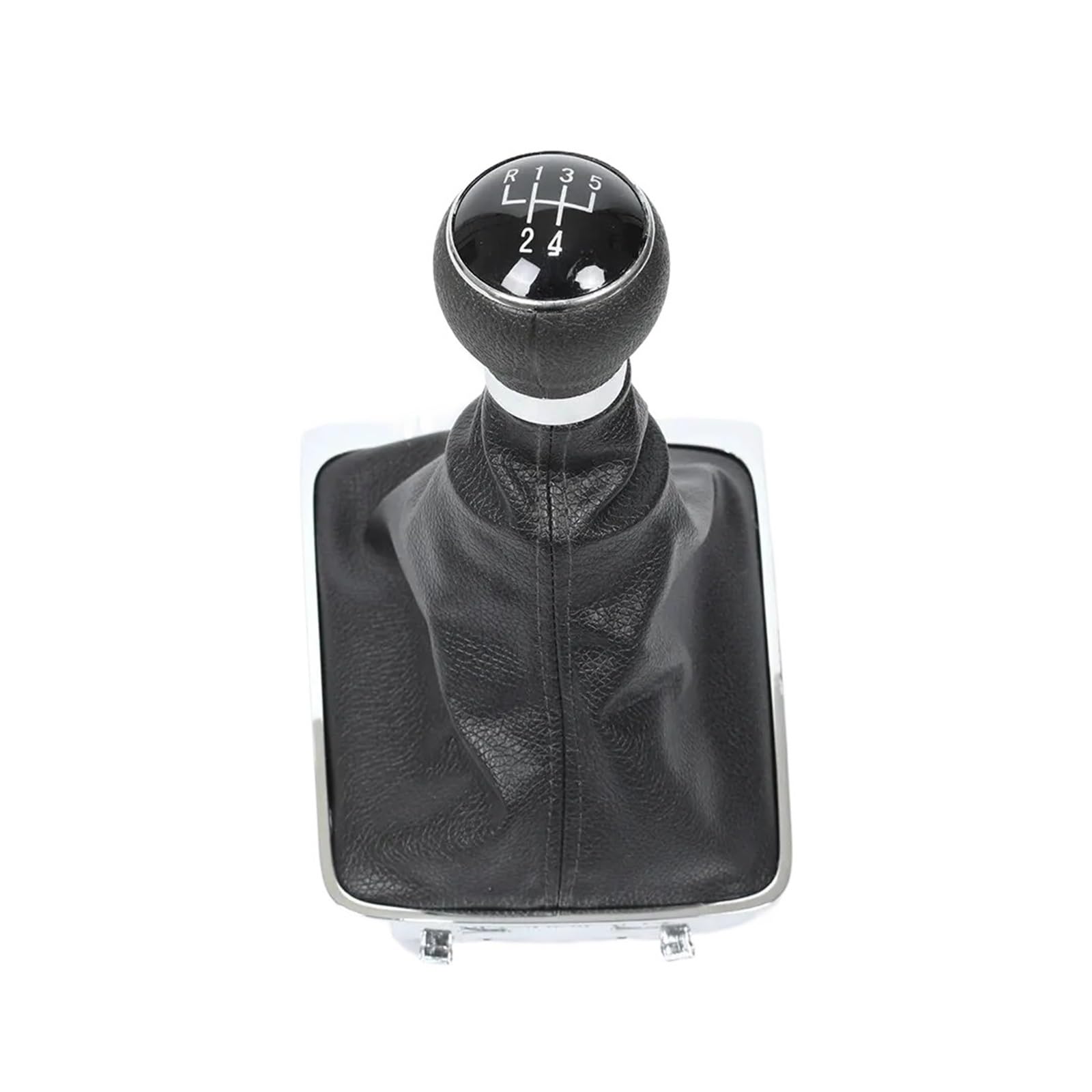 Qwqaab Leather 5 Speed Manual Gear Knob For Vw For Passat B6 2005-2012 5/6 Speed Shifter Lever Stick Manual Gear Shift Knob Pu Gaiter Boot(Leather 5 Speed)
