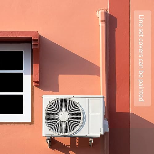 Miniatura 6 de GUEQUITLEX Kit de cubierta de línea de 3 pulgadas de ancho y 16.1 pies para aire acondicionado mini split, kit decorativo de cubierta de línea de