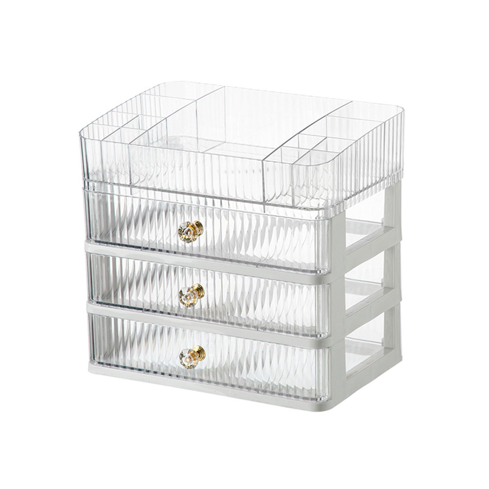 Generic Makeup Organizer with 3 Drawers,Bathroom Organizer and Storage,for Bathroom and Bedroom Vanity Countertops,Desk Storage Holder Lipstick,Brushes and Nail Polish