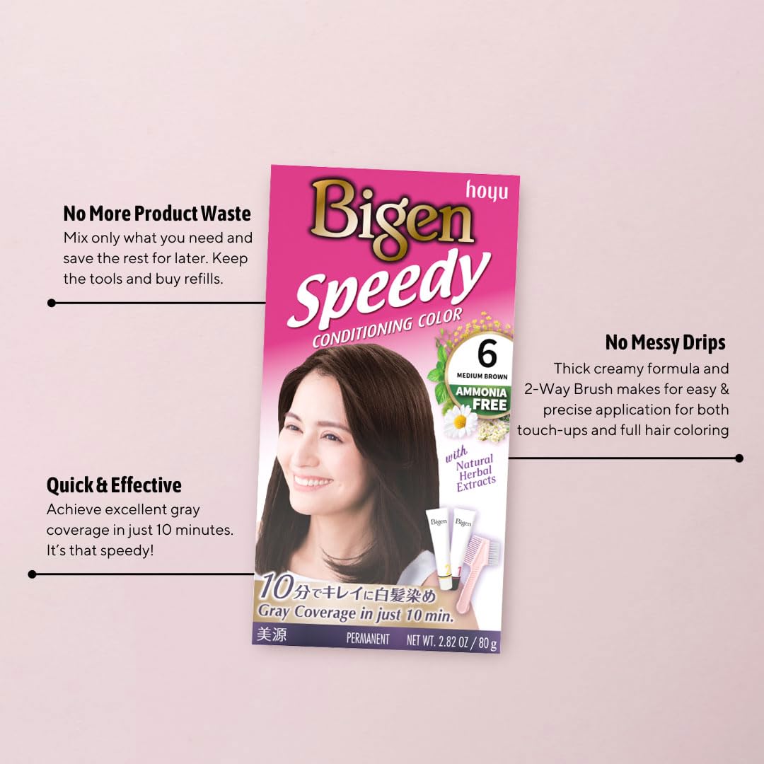 Bigen Speedy Conditioning Color Kit: 6 Medium Brown - 3 Pack