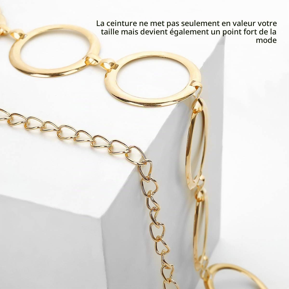 LumiSyne Mode Ceinture Chaîne Pour Femmes Anneau En Métal Chaîne De Taille Or Argenté Réglable Boucle Chaîne De Corps Robe Jeans Chaîne Pour Fête Mariage Quotidienne