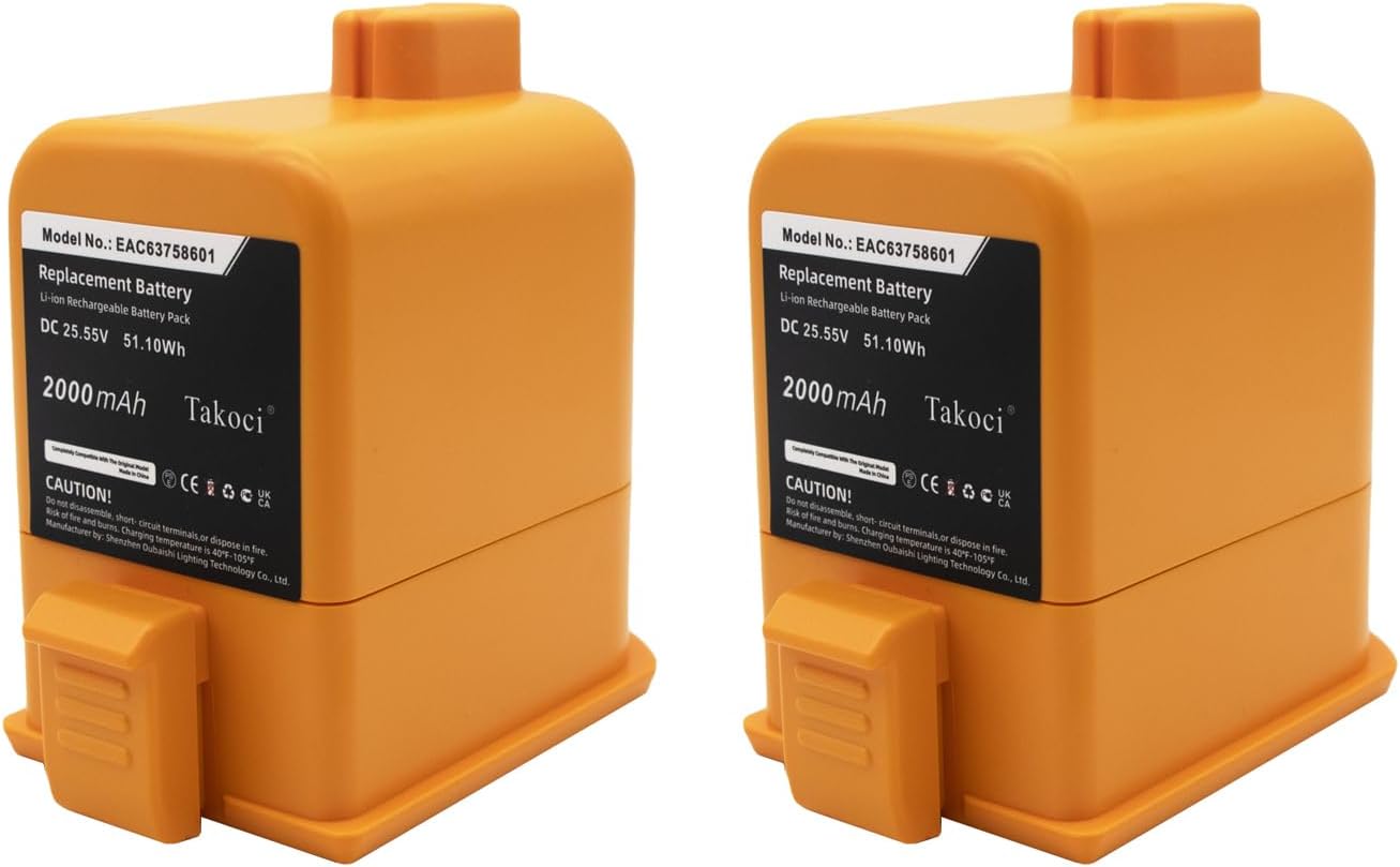 2Pack Replacement Battery for LG Cord Zero A9 A9N Multi Surface A9K Evolve PN EAC63382205