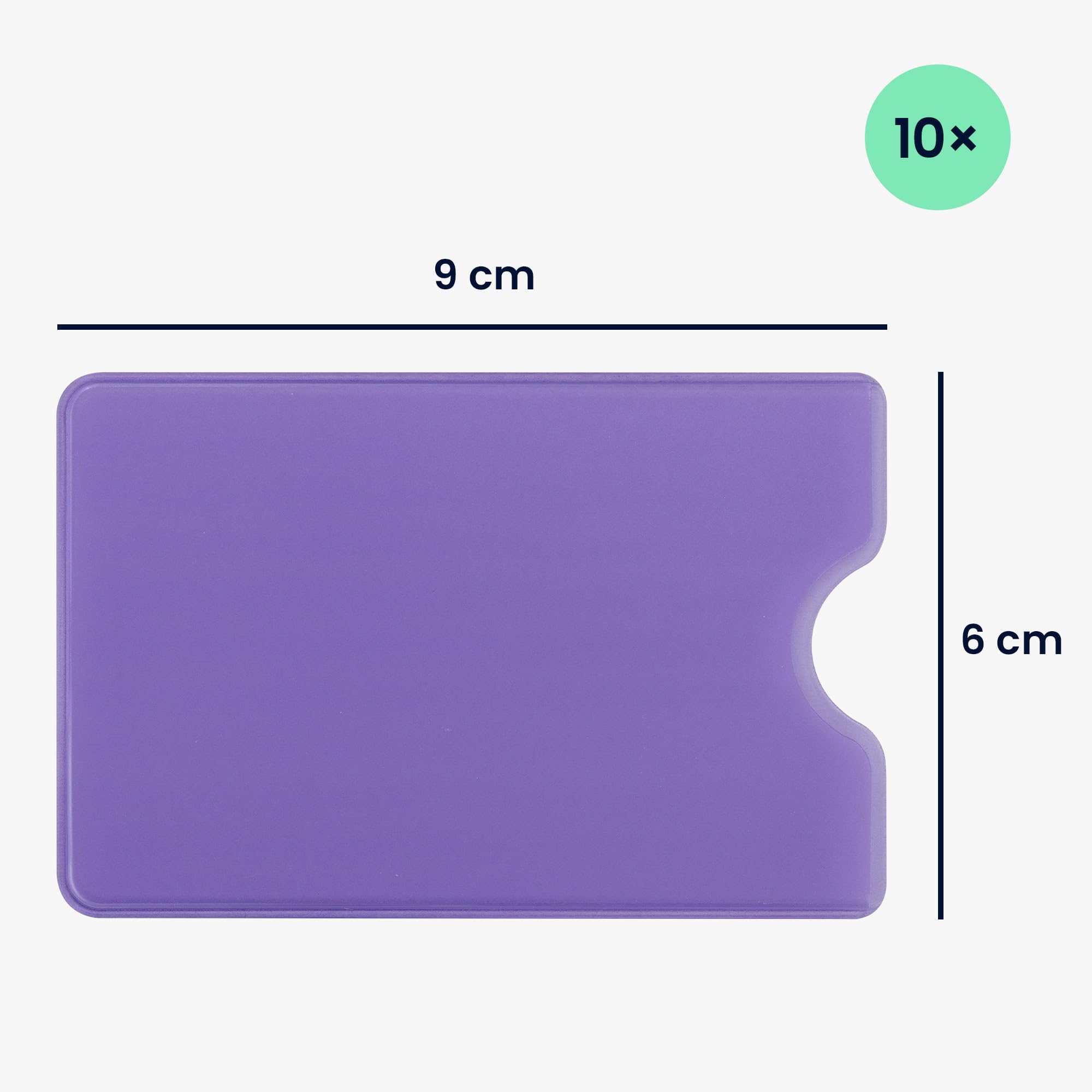 kwmobile Set 10 Custodie Protettive per Tessere - Portacarte Portatessere - Carta di Credito Tessera Sanitaria Patente Bancomat - Lavanda Trasparente
