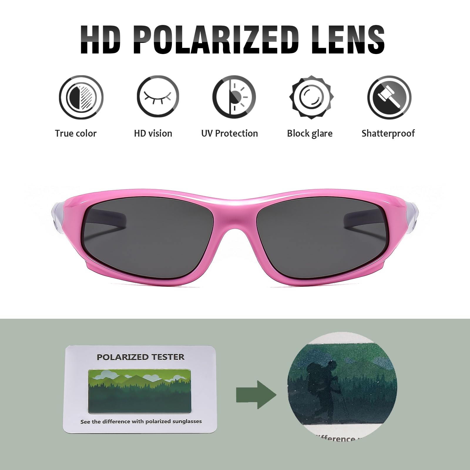 Unisex dziecięce klasyczne spolaryzowane okulary przeciwsłoneczne dziecięce sportowe okulary przeciwsłoneczne lekkie lustrzane soczewki silikonowe ochrona UV na zewnątrz golf jazda na rowerze