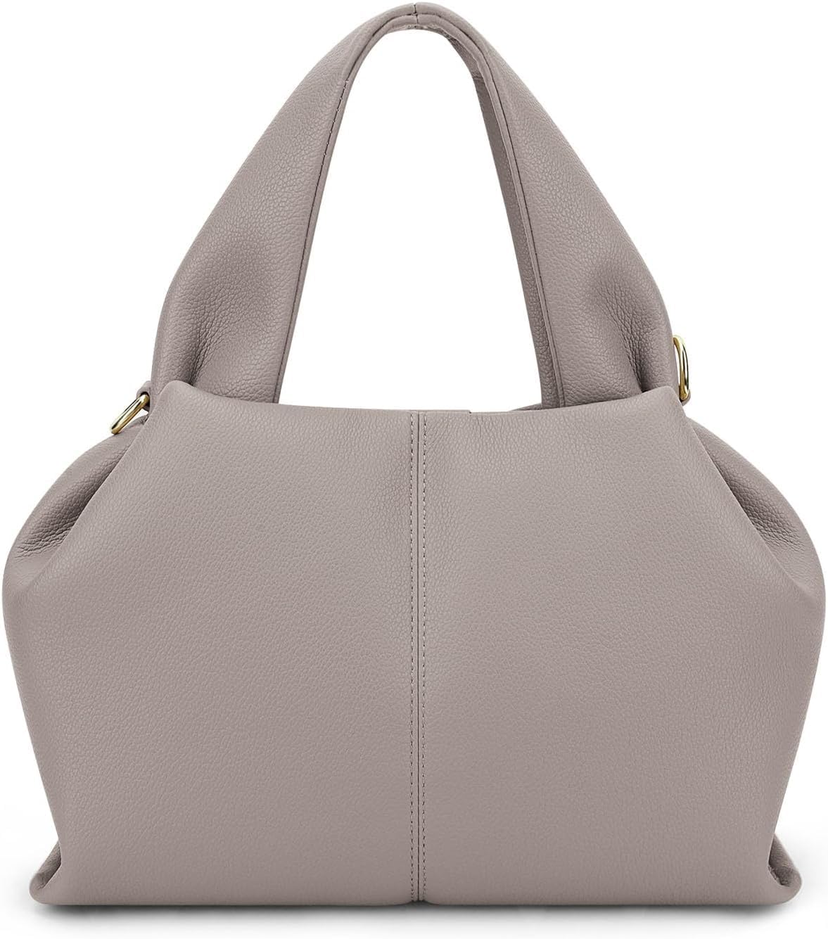 Sac pochette cloud en cuir gris mini pochette froncée et bandoulière