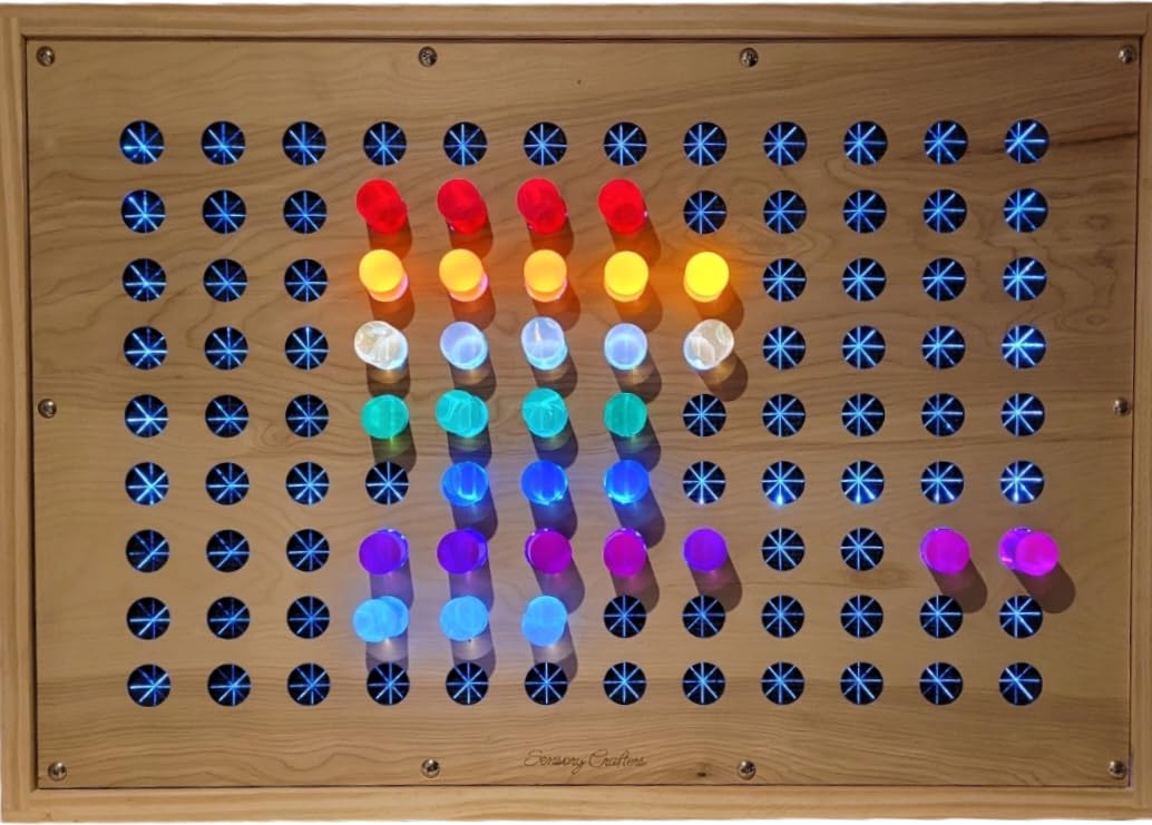 Giant Bright Light LED Pegboard with Solid Acrylic Pegs, Enchanting Giant Light Peg Board - Brite Lite LED Board