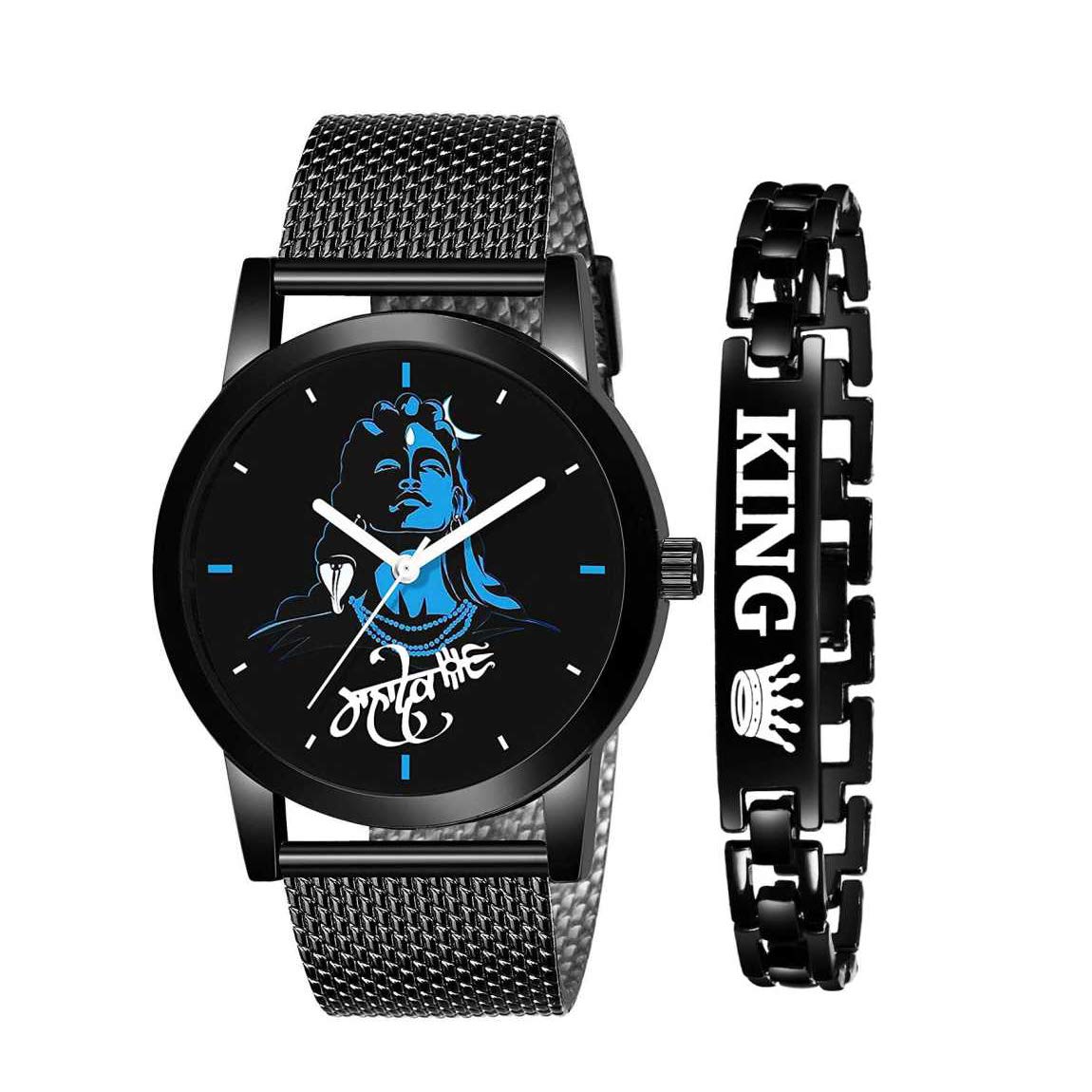 Newman Stylish Analogue Watch & Bracelet for Men & Boy (Black) (B08YR4JCXP) Amazon Price History, Amazon Price Tracker