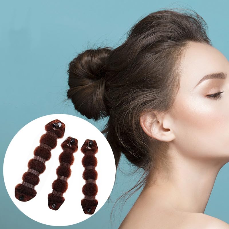 Miniatura 8 de 3 piezas Magic Hair Styler Donut Hair Bun Maker Styling Twist Ring Former Shaper Hair Trenzado Herramienta Rizador de Pelo Accesorio 1 Grande 2