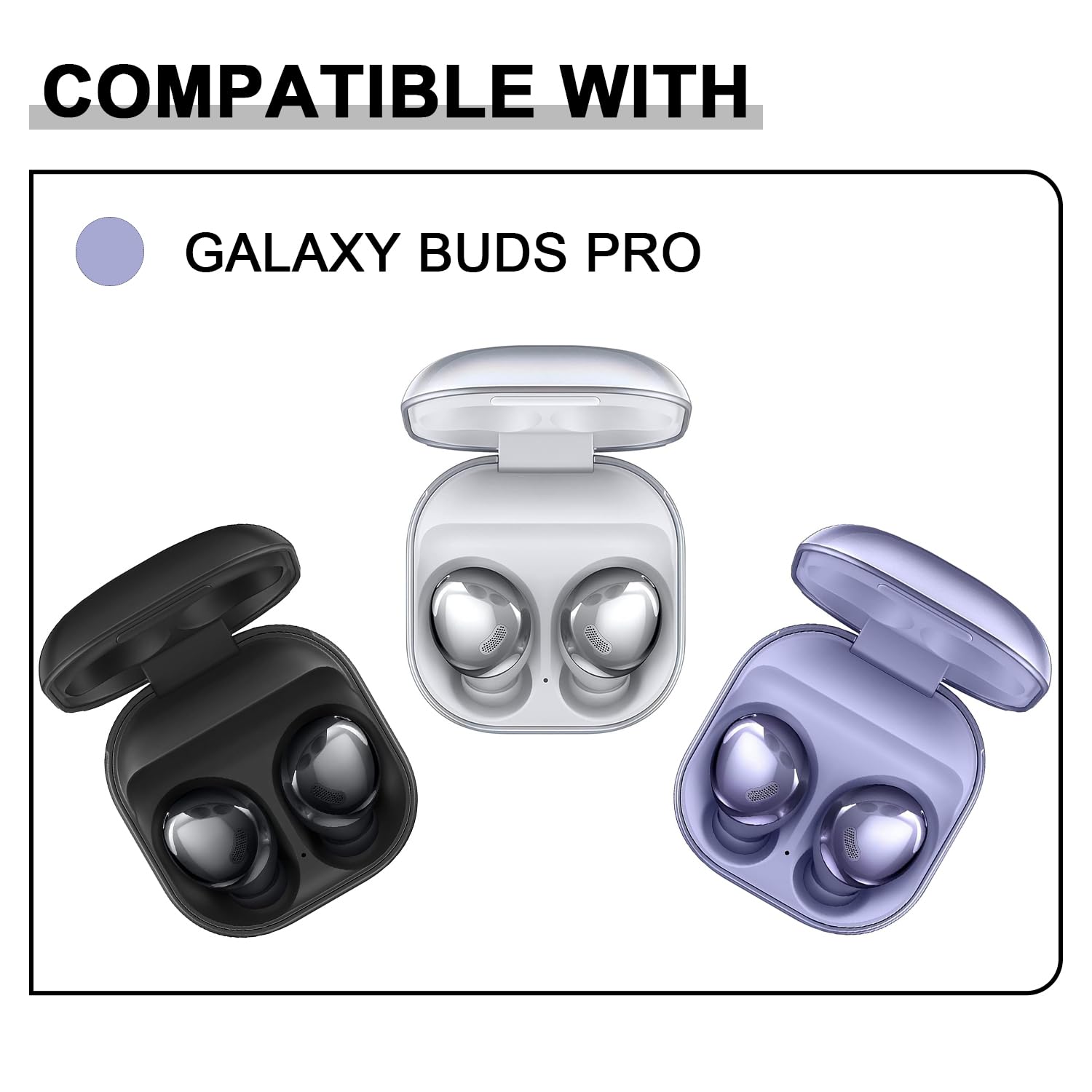 6 Pairs Replacement for Samsung Galaxy Buds Pro Headphones, Eartips Silicone Tips Earbuds Set for Samsung Galaxy Buds Pro Headphones Fit in Case Ear Tips,L/M/S Earplug (Phantom Black) (Black) 1