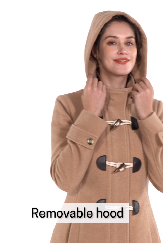 Amazon.com: BGSD Women Ava Wool Blend Hooded Toggle Walking Duffle