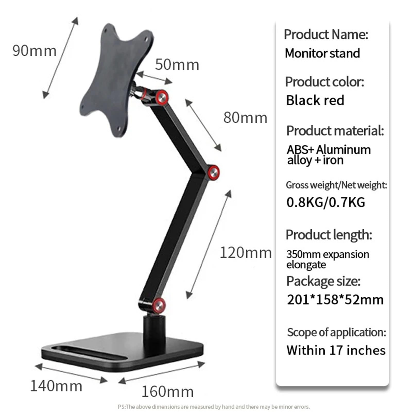Supporto For Scrivania Regolabile In Altezza, Supporto Pieghevole For Schermi Da 17,3"
