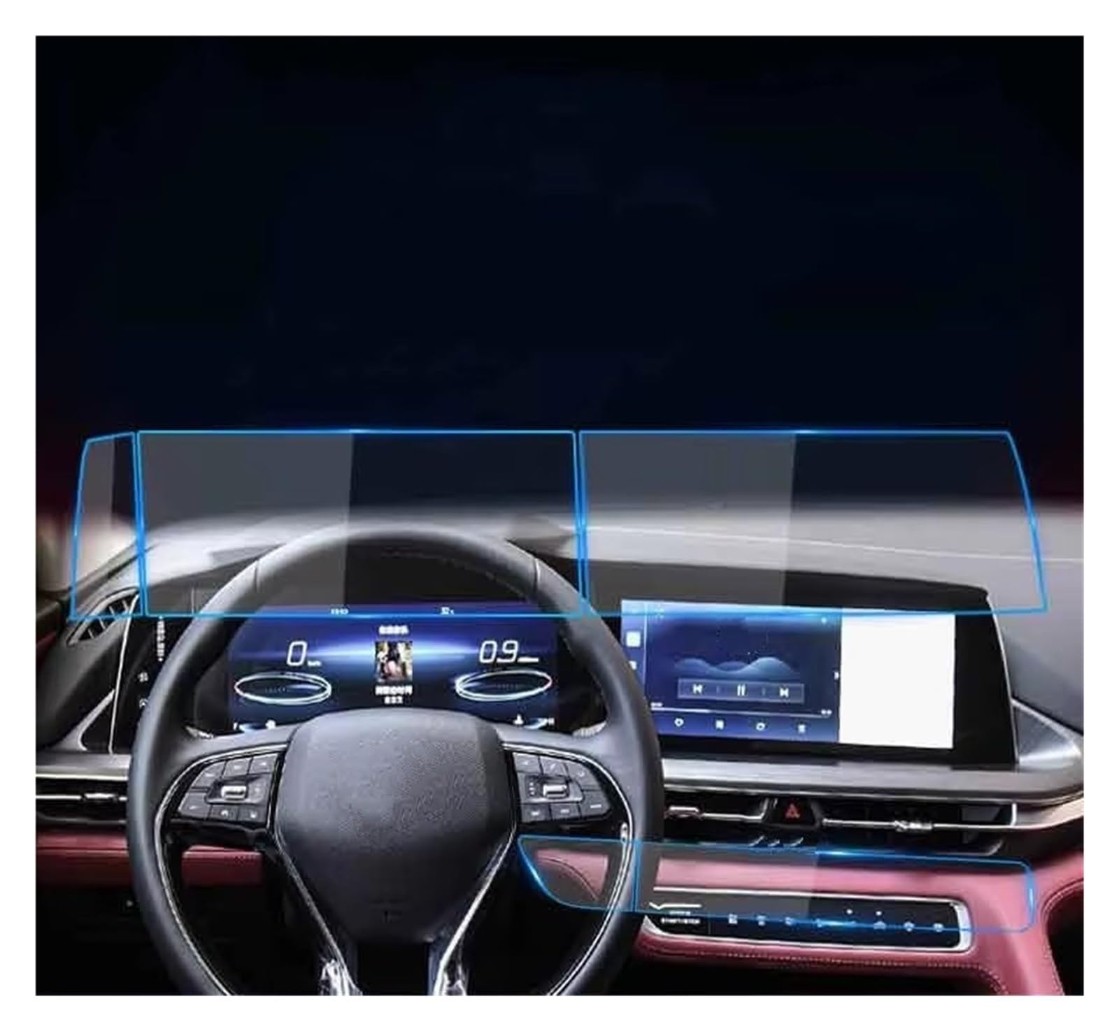 Pellicola Protettiva in Vetro temperato per Schermo di Navigazione GPS per Auto 4 Pezzi per Changan CS75 e Plus 2020 2021.