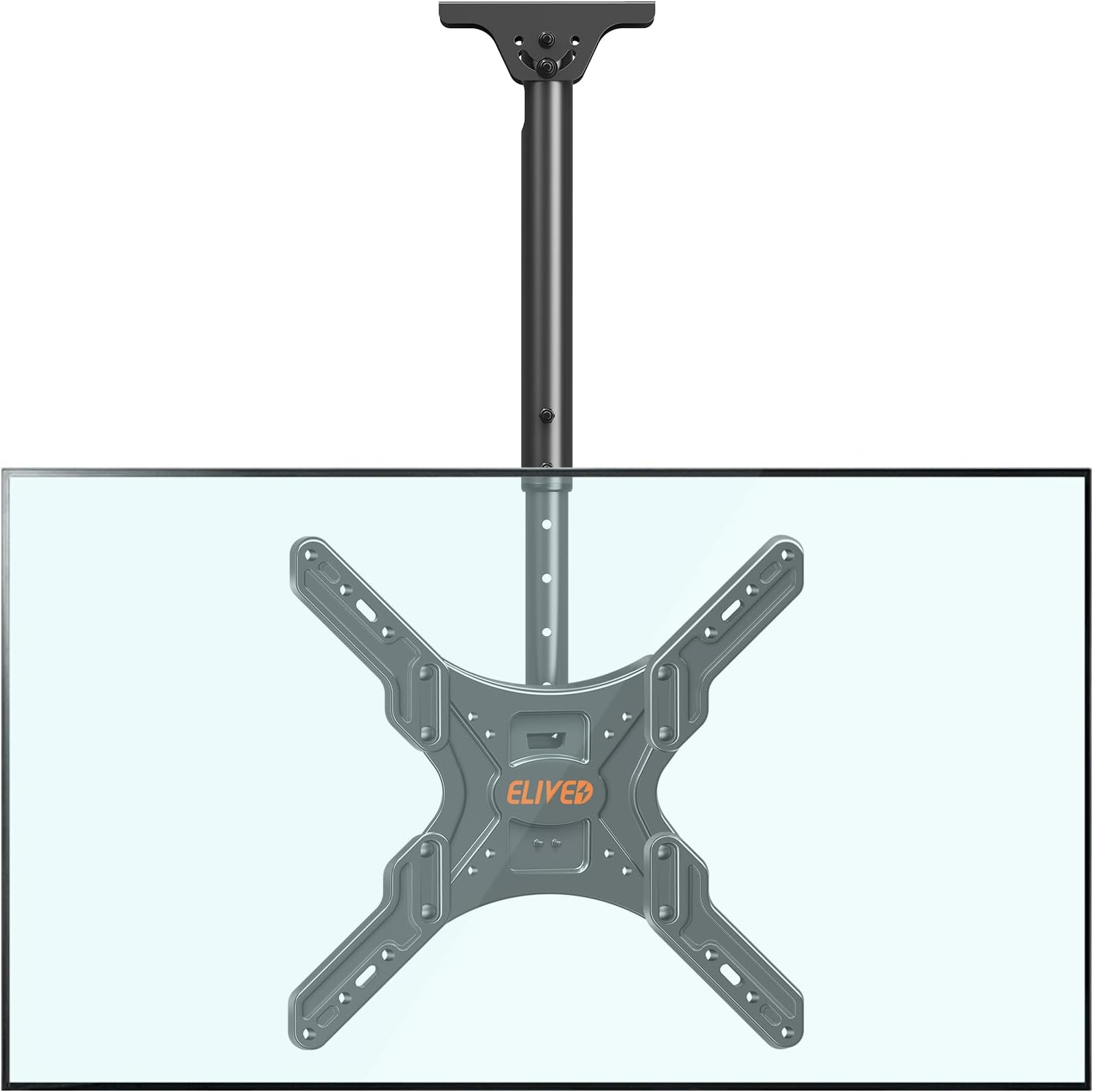 – ELIVED Ceiling TV Bracket Height Adjustable for Most 24-65 Inch LED, LCD, OLED Flat/Curved TVs with Max VESA 400x400mm up to 45KG, Tilt Swivel Ceiling Wall Bracket, Full Motion TV Wall Mount EV3015