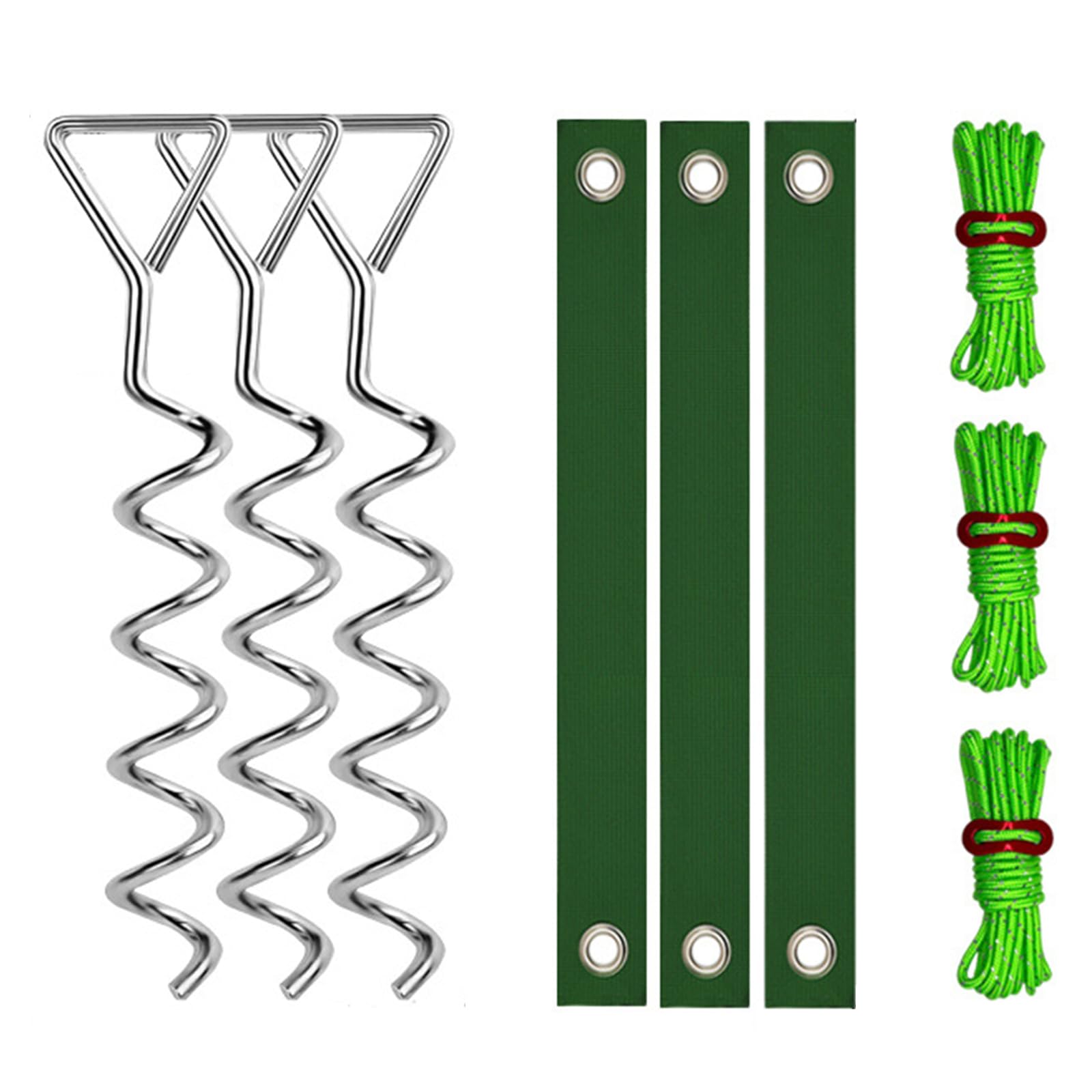 Kaccde Silver Duty Iron Coiled Stakes For Outdoor Gardening And Stability Helical Metal Ground Anchors Ideal For Vegetation