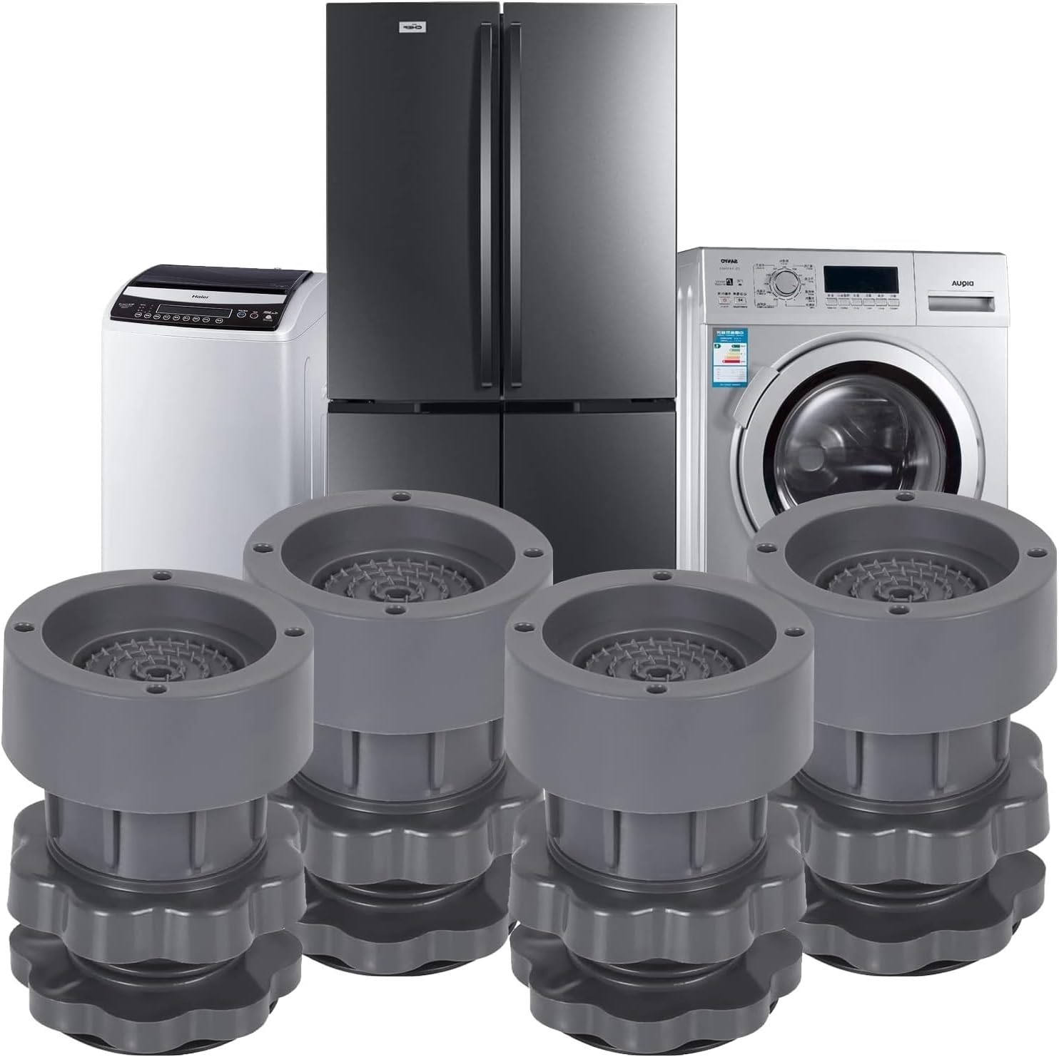 Purnima Marketing Height Adjustable Anti Vibration Pads (Min-4 inch-6.5 inch Max) - Dryer Shock & Noise Cancelling Pads, for Washing Machine, Refrigerators/Fridge, Furniture Base, Dishwashers Stand (B0DFVJCY5J) Amazon Price History, Amazon Price Tracker