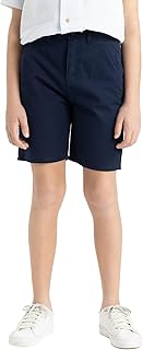 شورت قصير منسوج بقصة عادية للأولاد من ديفاكتو، C2955A8، مزيج القطن