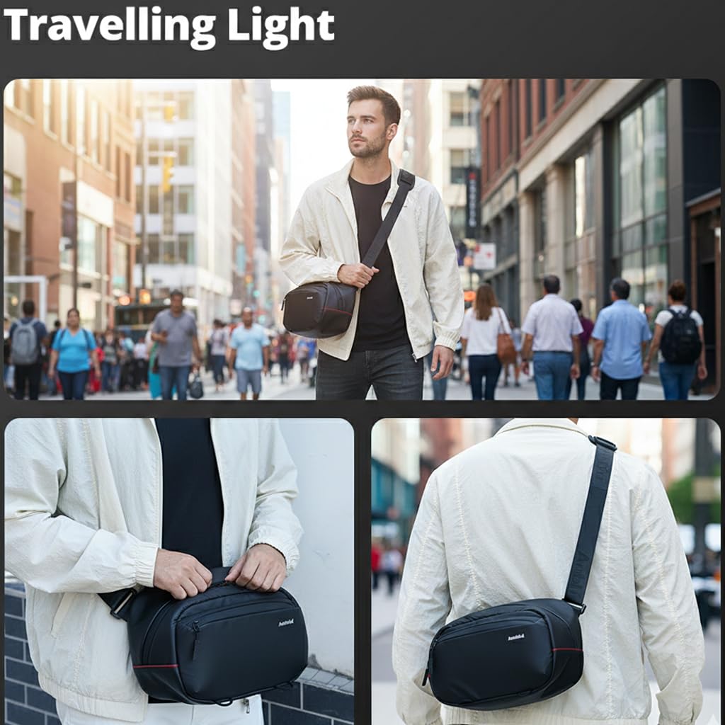 AMBITFUL Genie Magic Camera Sling Bag - Padded Shoulder Strap, Tripod Holder, Waterproof & Lightweight with 8 Compartments, DSLR/SLR/Mirrorless Bag for photographers