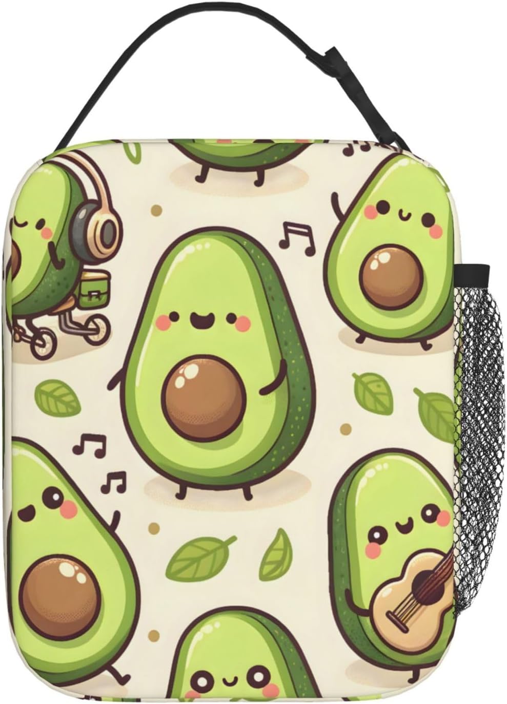 Reusable Avocado Lunch Box for Kids, Insulated Cute Cartoon Fruit Bag,Polyester Cooler Food Lovers Handbags Case for School Picnic Work Travel Beach or Hiking, Gifts