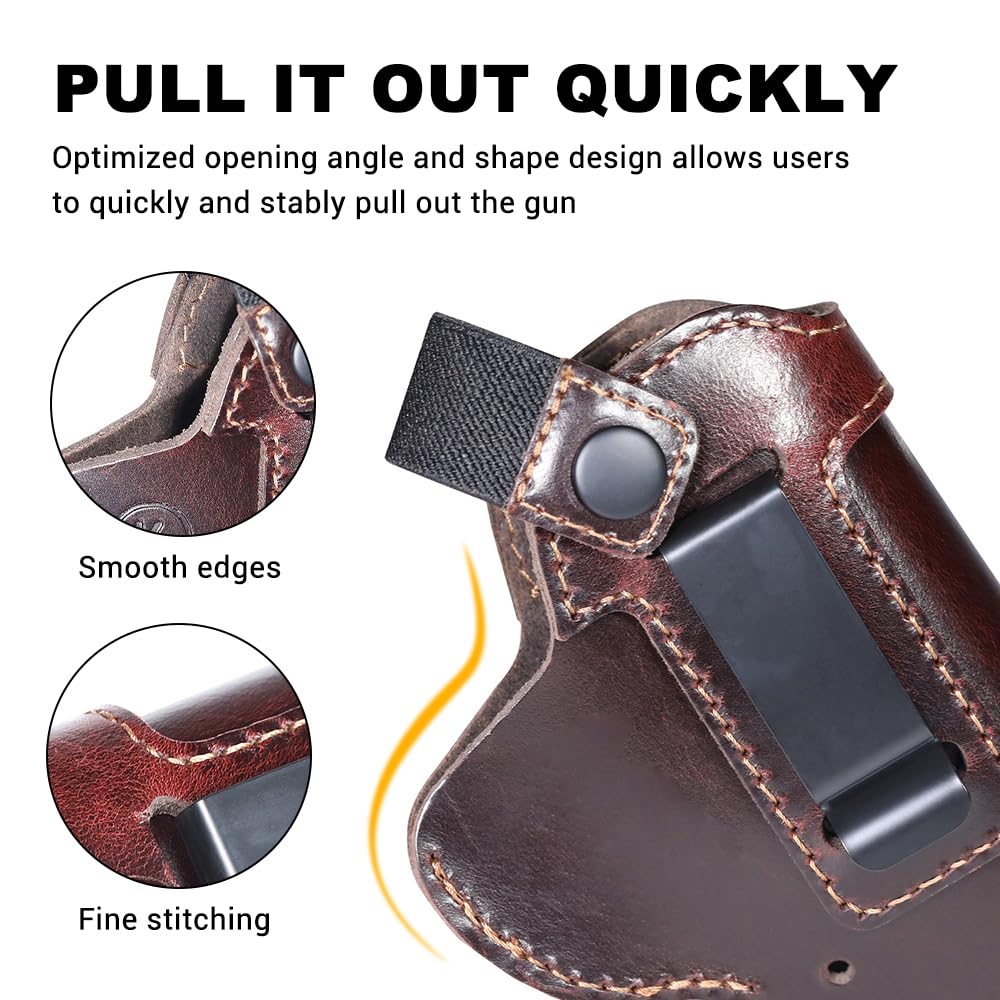 Funda de Cuero para Pistola, Bolsa Oculta para Pistola con cinturón, Funda táctica para cinturón, Funda para Arma para la mayoría de los tamaños de Pistolas