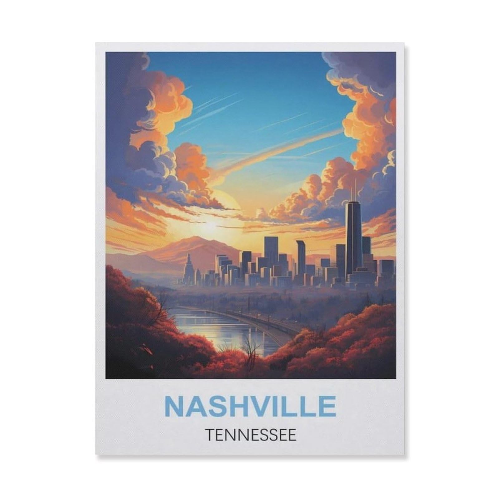 Metal Tin Sign，Nashville Tennessee(15x30cm）
