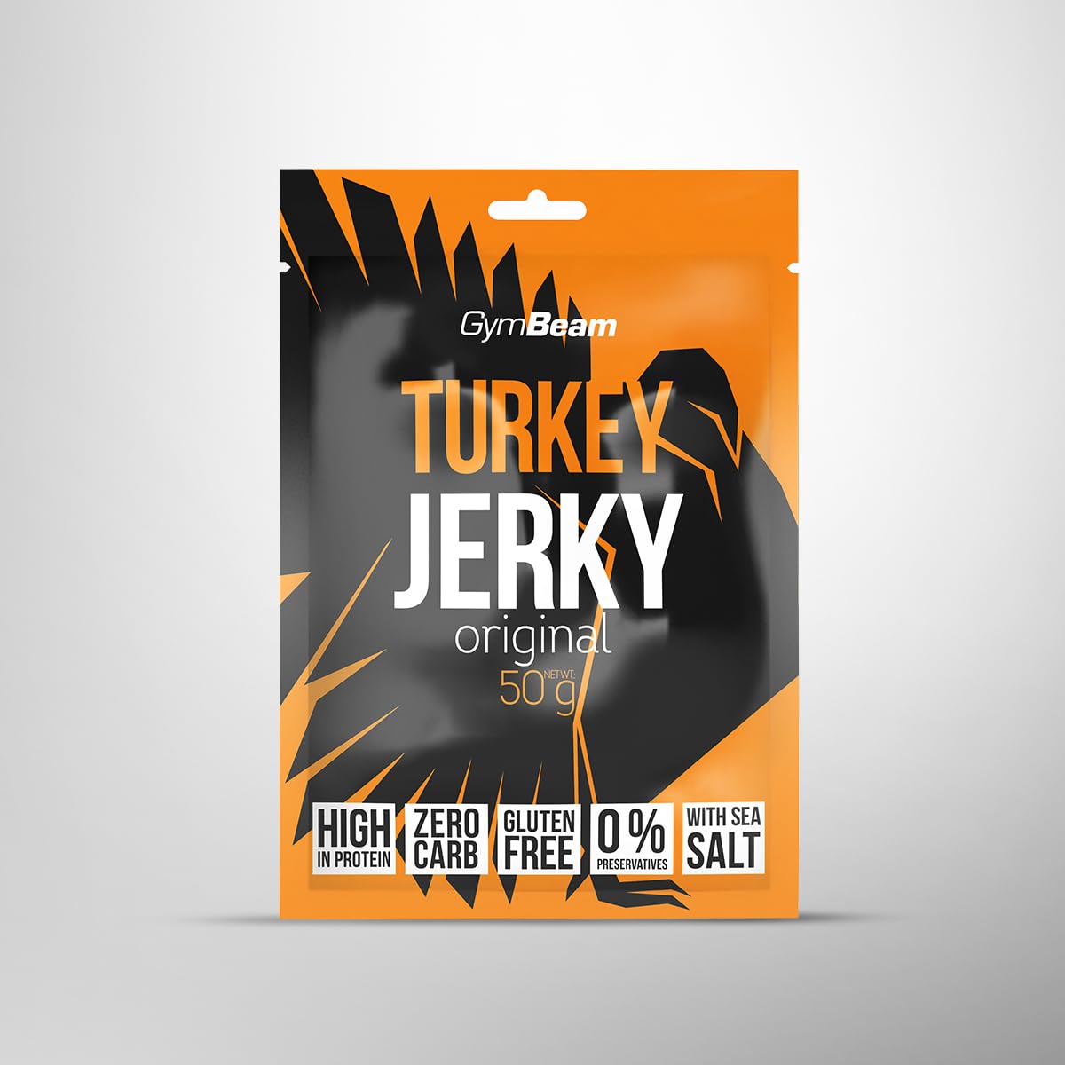 GymBeam Turkey Jerky – Proteinreicher Trockenfleisch-Snack aus 100% Putenfleisch, exzellenter Geschmack, minimales Fett, keine Kohlenhydrate, unterstützt den Muskelaufbau (50 g (5er pack))