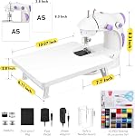Magicfly Mini Sewing Machine for Beginner, Dual Speed Portable Sewing Machine with Extension Table, Light, Sewing Kit for Household, Travel