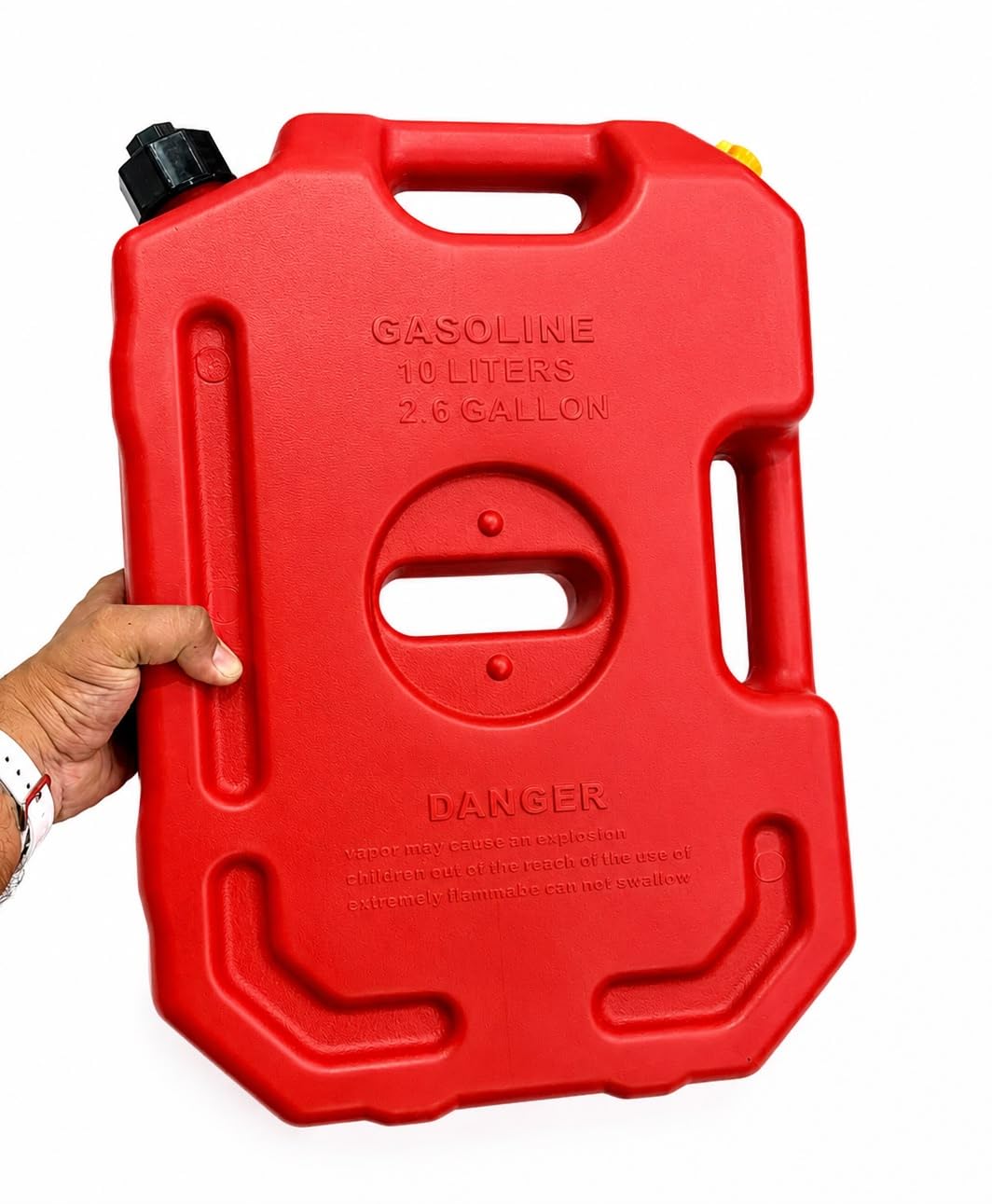 5/10 litre jerry can with bracket/mount | fuel container duty construction for petrol diesel kerosene storage universal all car bike off-road fuel jerry can 5/10 litre(10ltr jerry can red)