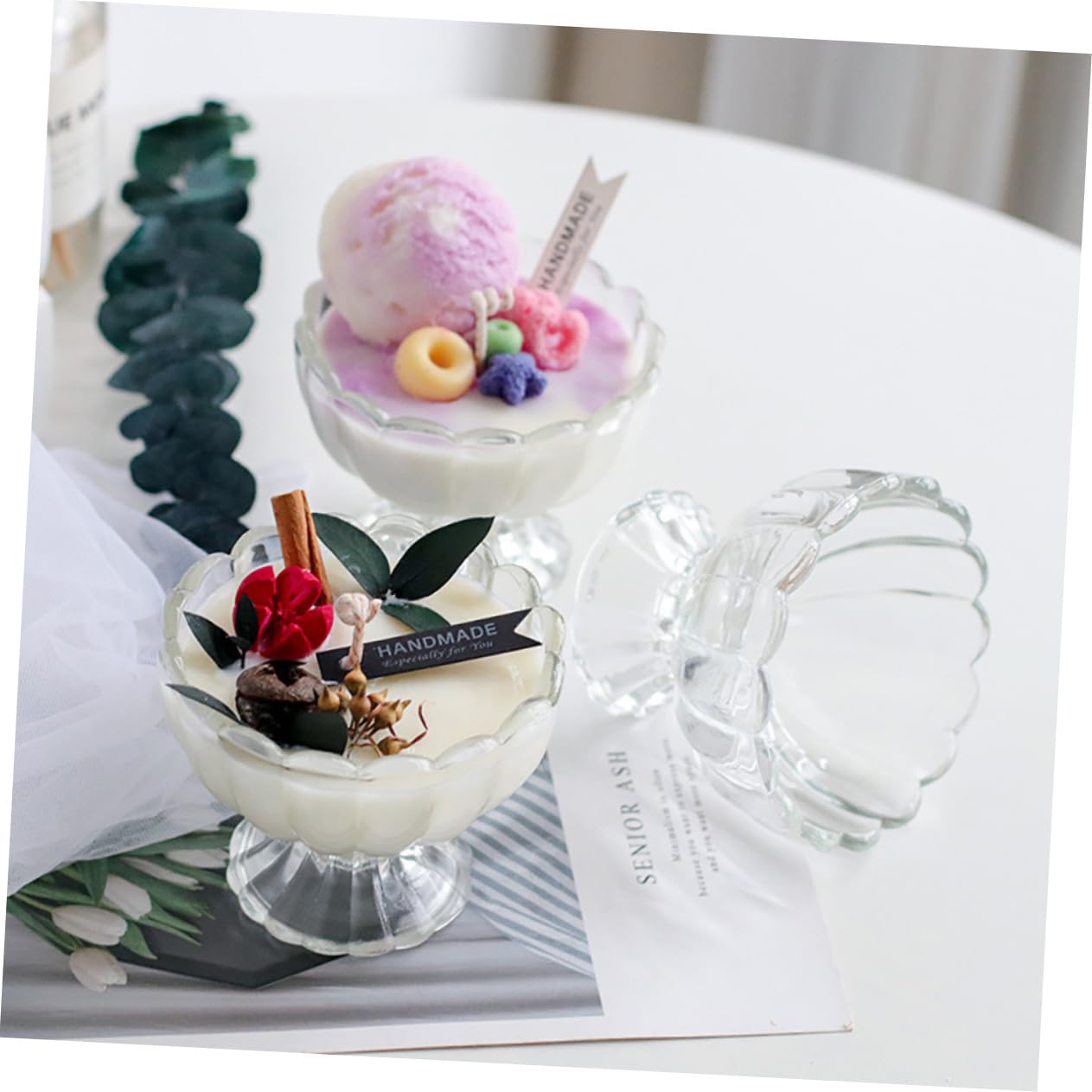 Set 6 Pezzi Coppe Di Gelato e Tazze Per Budino in Vetro Da 100 Ml, Resistenti Al Caldo e Freddo, Trasparenti Per Dessert e Uso Quotidiano