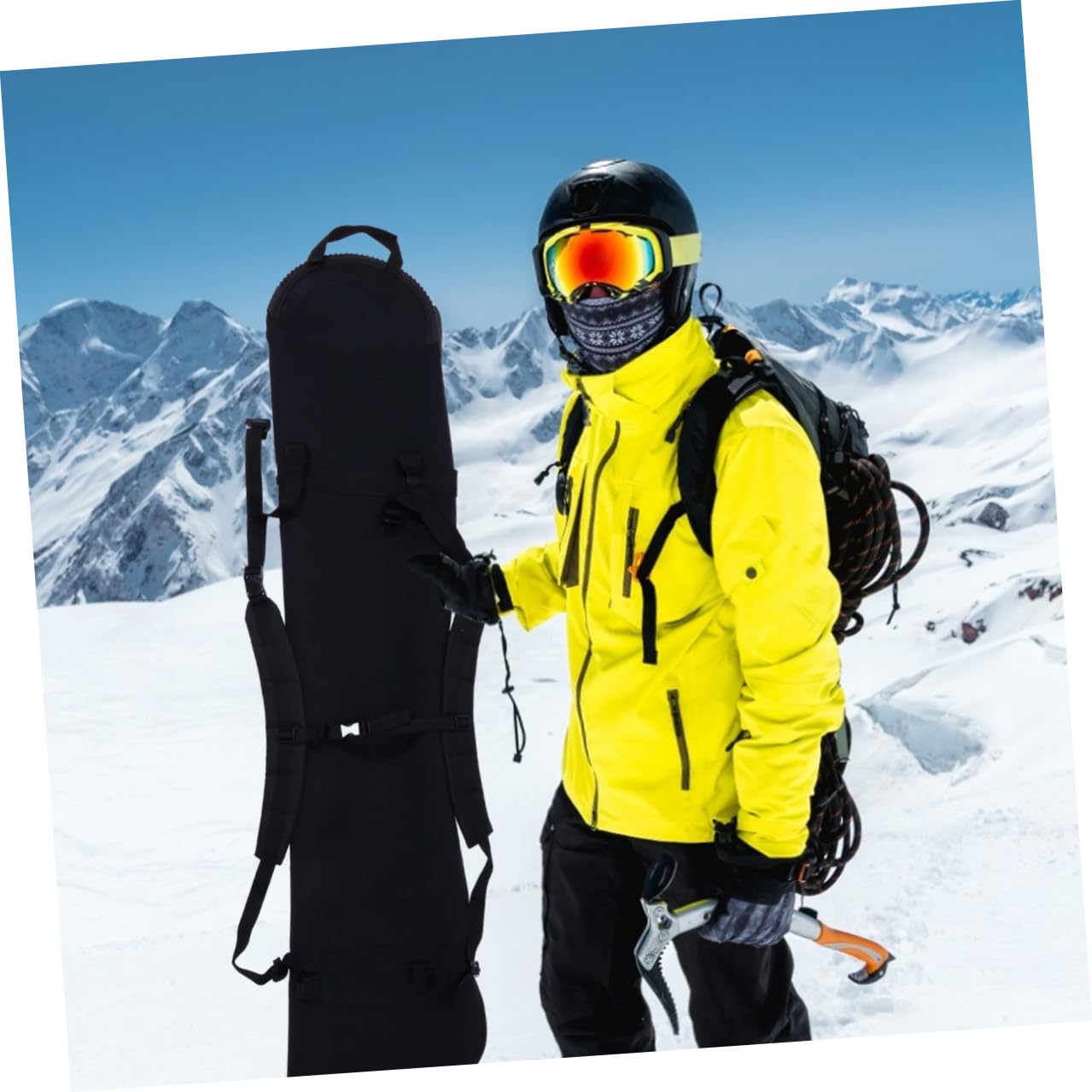 Funda para Snowboard Negra Resistente Suciedad Bolsa Práctica para Equipo de Esquí Almacenamiento Conveniente y Diseño Multiusos para Viajes y Transporte Seguro
