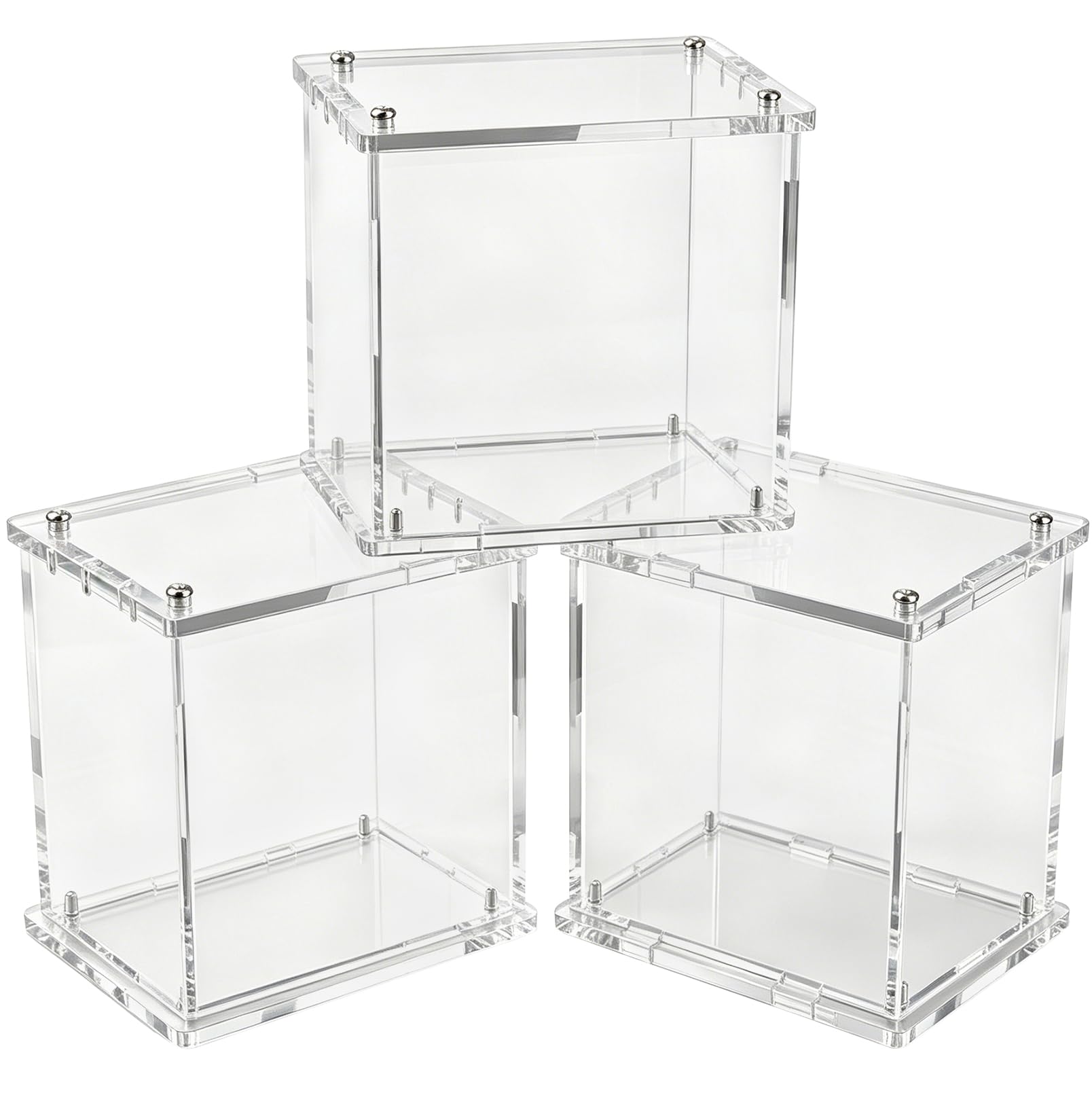 3 Pack Acrylic Display Case for Booster Boxes, Magnetic Card Storage Box